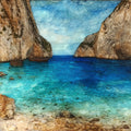 Navagio Shipwreck Beach — ceramic art tile