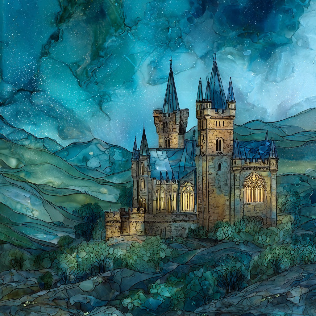 Olite Royal Castle Gothic — ceramic art tile