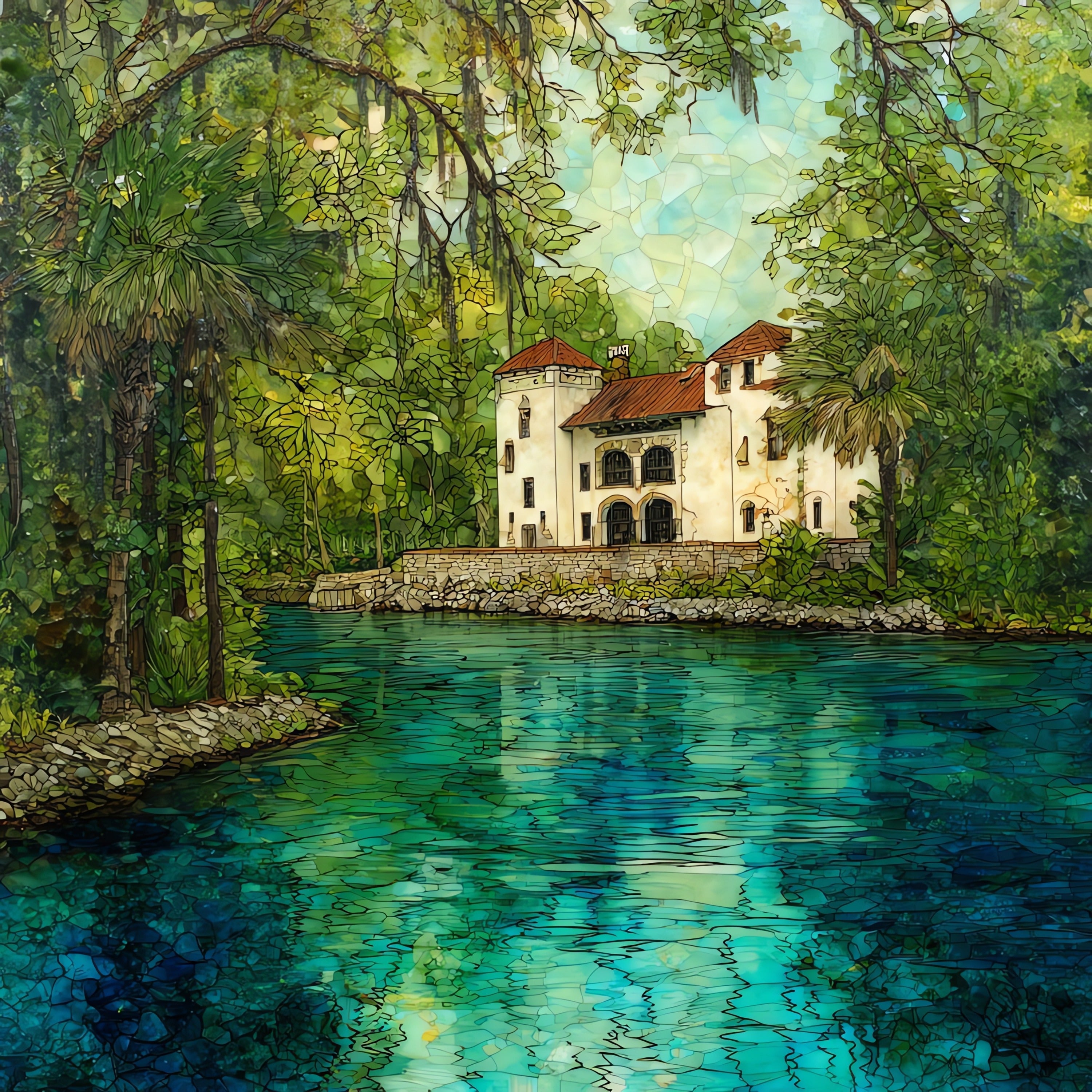 Maclay Gardens azalea spring — ceramic art tile