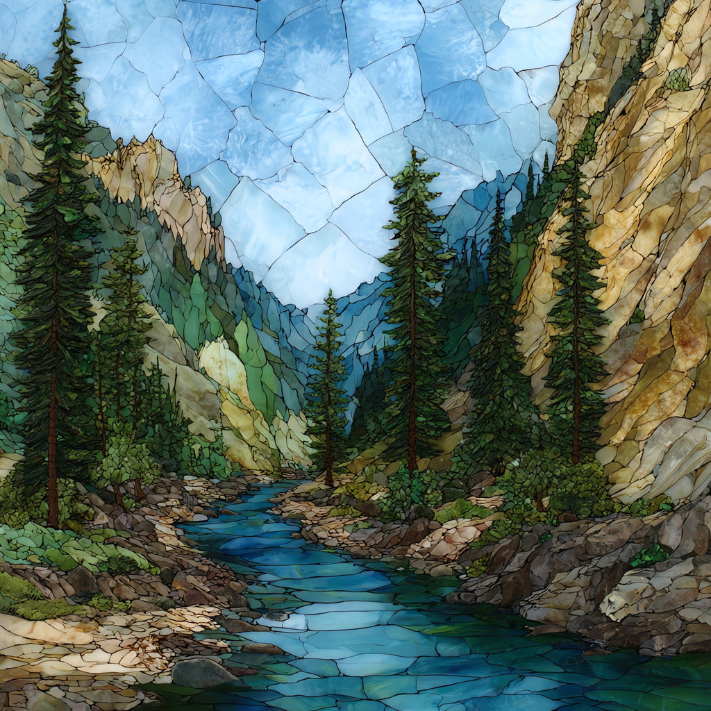 Pebble Creek running — ceramic art tile