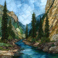 Pebble Creek running — ceramic art tile