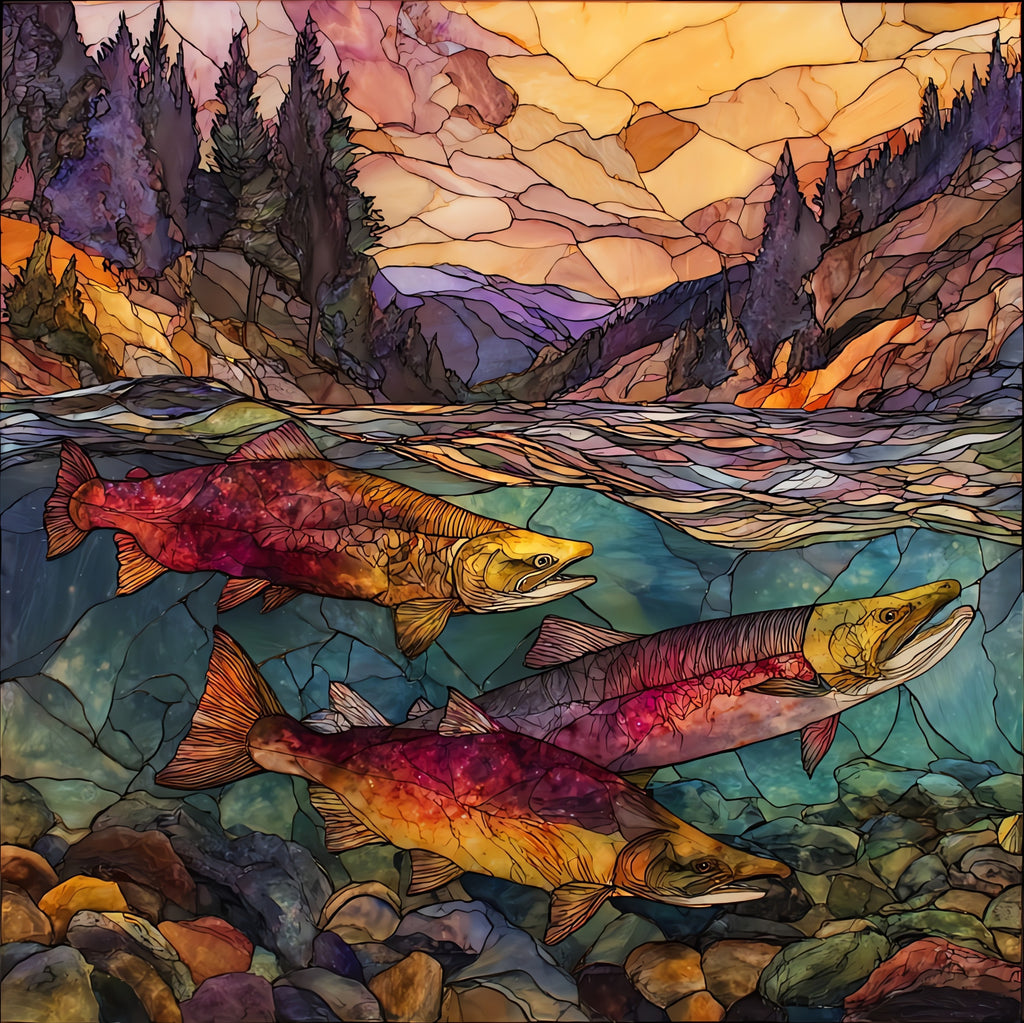 the Salmon River — ceramic art tile
