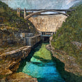 Center Hill Dam on the Caney — ceramic art tile