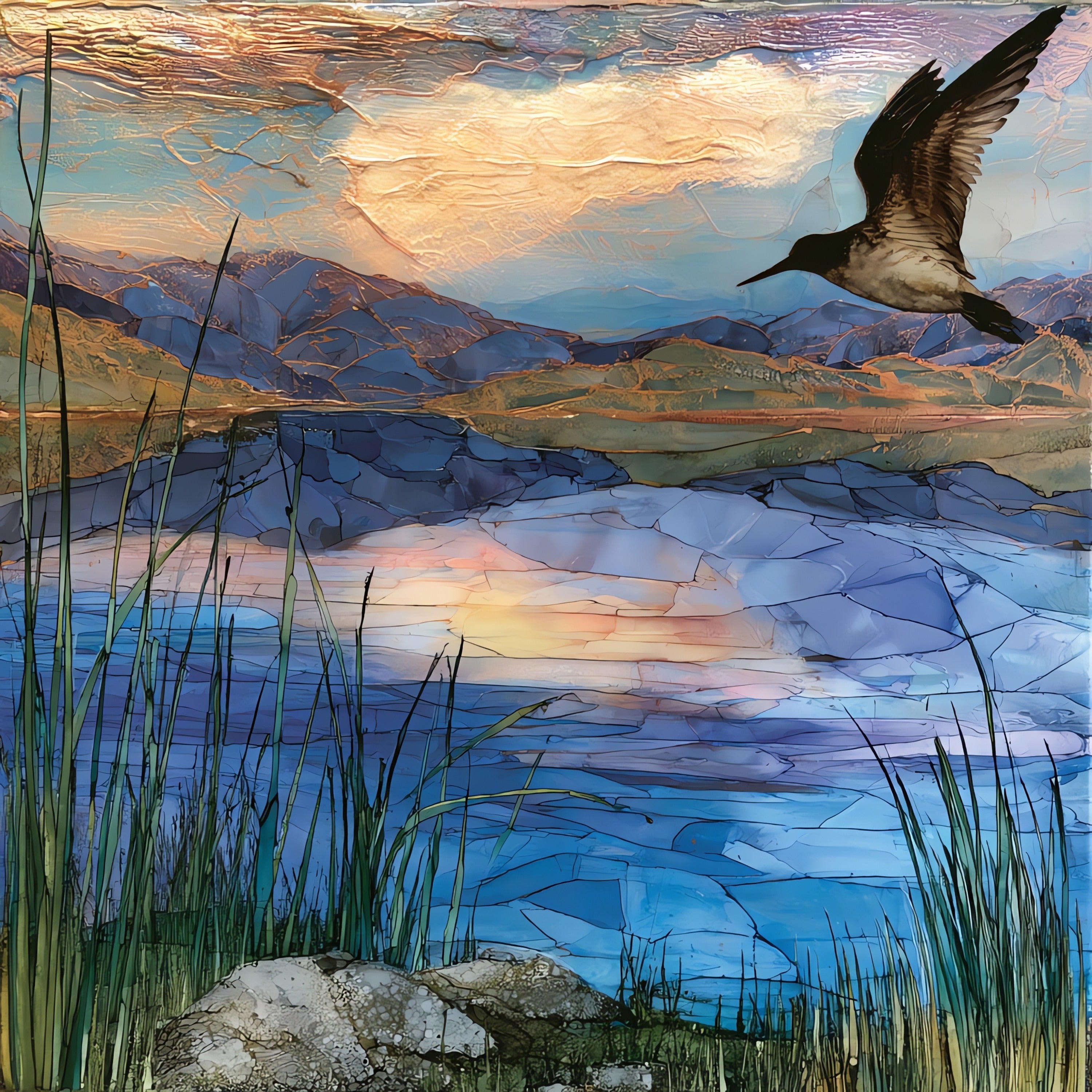 Devils Lake — ceramic art tile