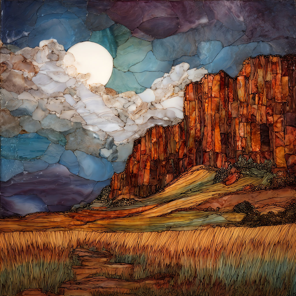 Pipestone red rock cliff — ceramic art tile