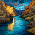 Colorado River entering Cataract — ceramic art tile