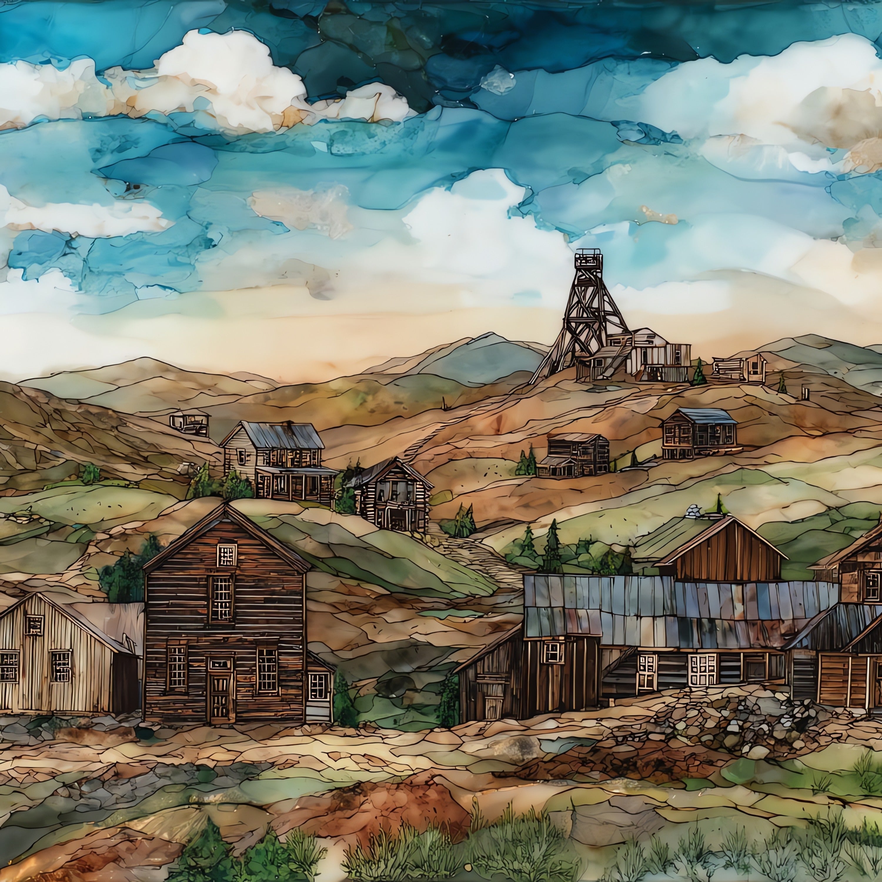 South Pass City historic — ceramic art tile
