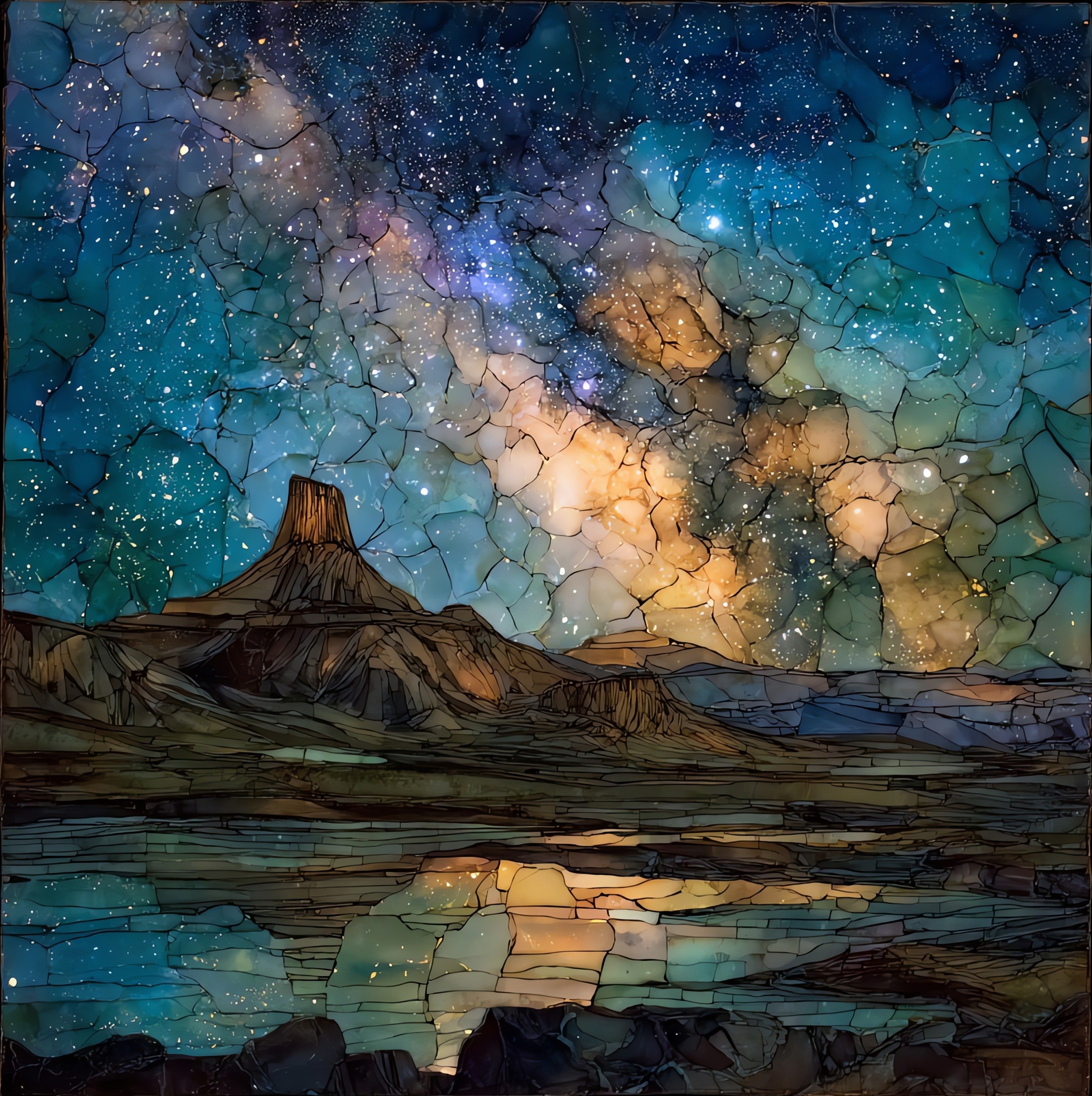 Black Mesa — ceramic art tile