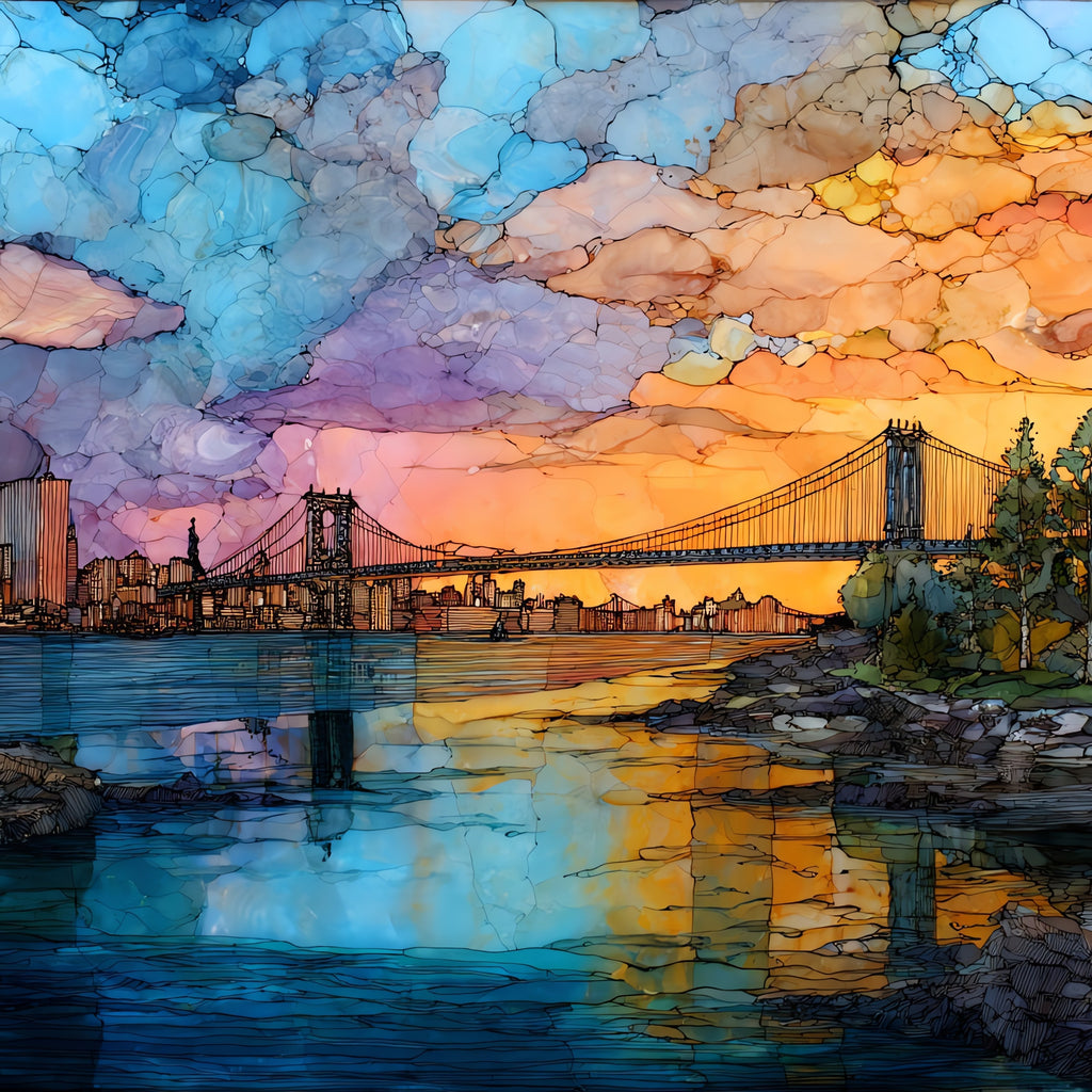 Sunset Park — ceramic art tile