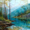 the Earthquake Lake ghost forest in — ceramic art tile