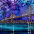 Bay Bridge Night — ceramic art tile