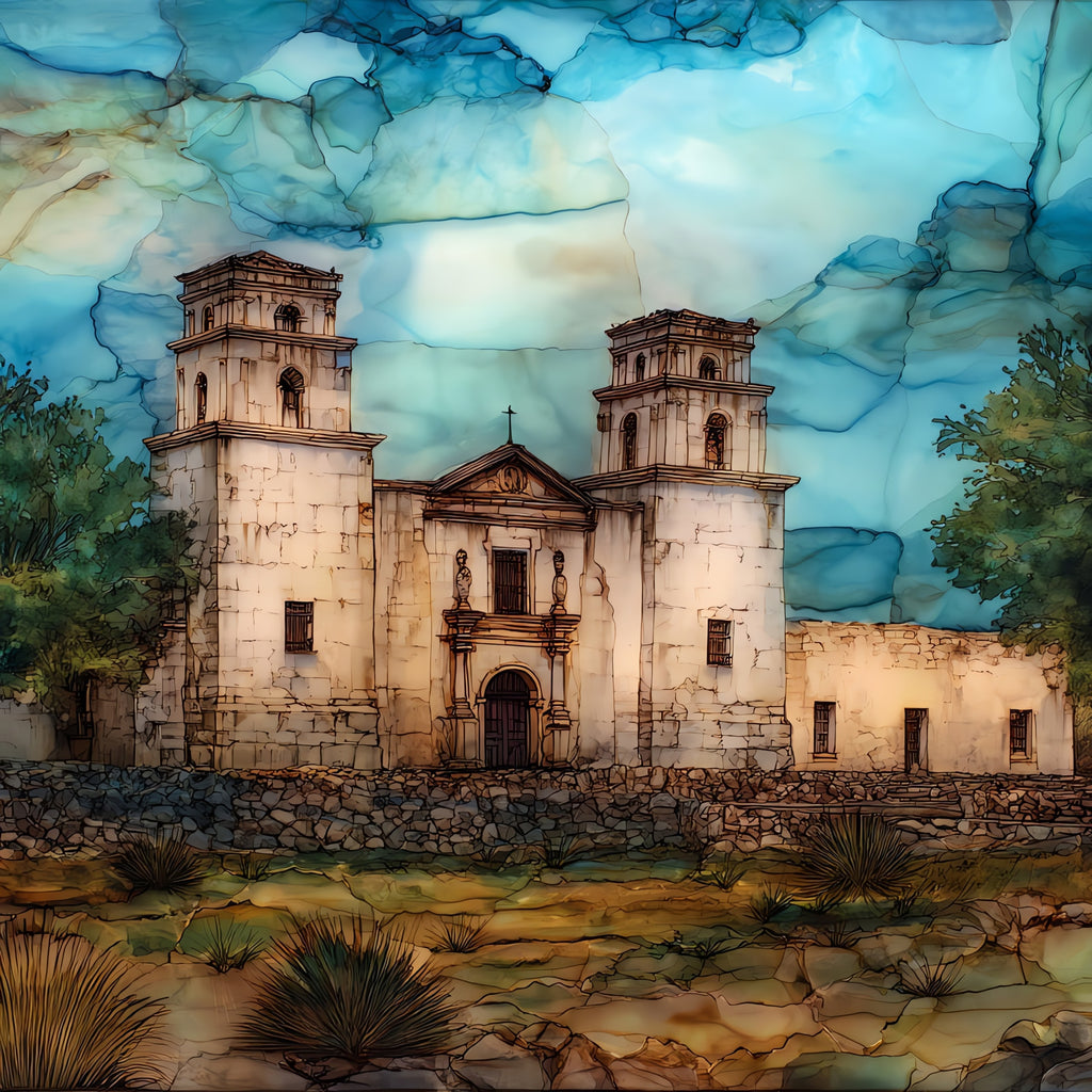 Independence Texas Sam Houston home — ceramic art tile