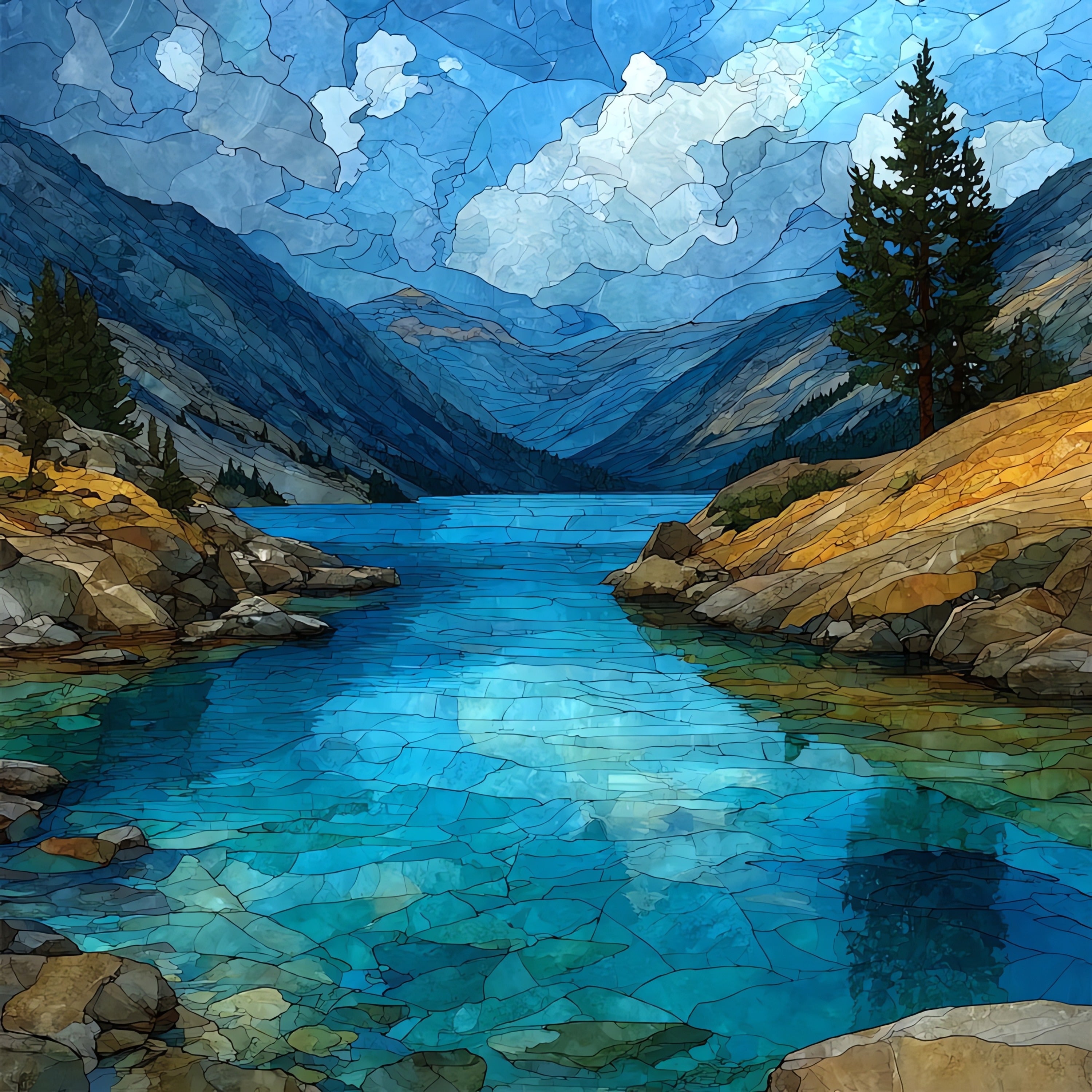 Tenaya Lake — ceramic art tile