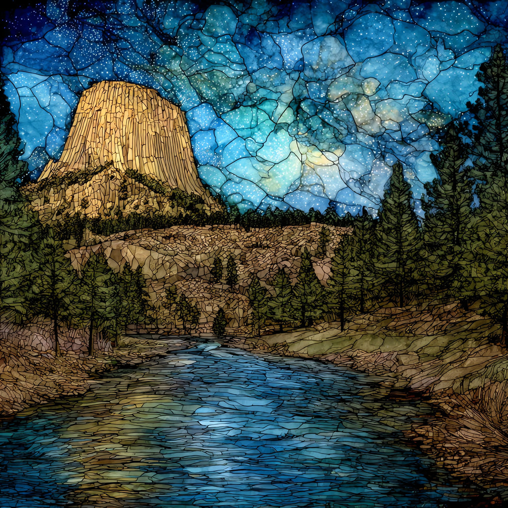 Devils Tower National Monument — ceramic art tile
