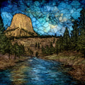 Devils Tower National Monument — ceramic art tile