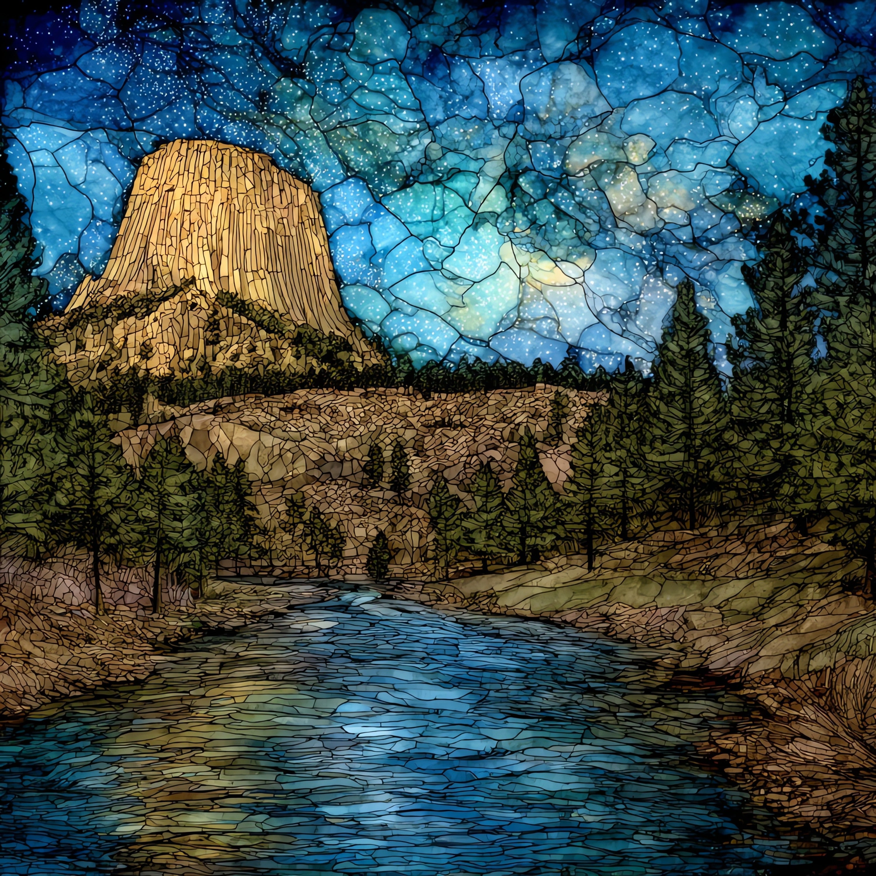 Devils Tower National Monument — ceramic art tile