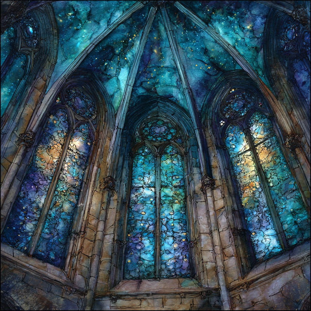 Leon Cathedral Stained Glass Interior — ceramic art tile