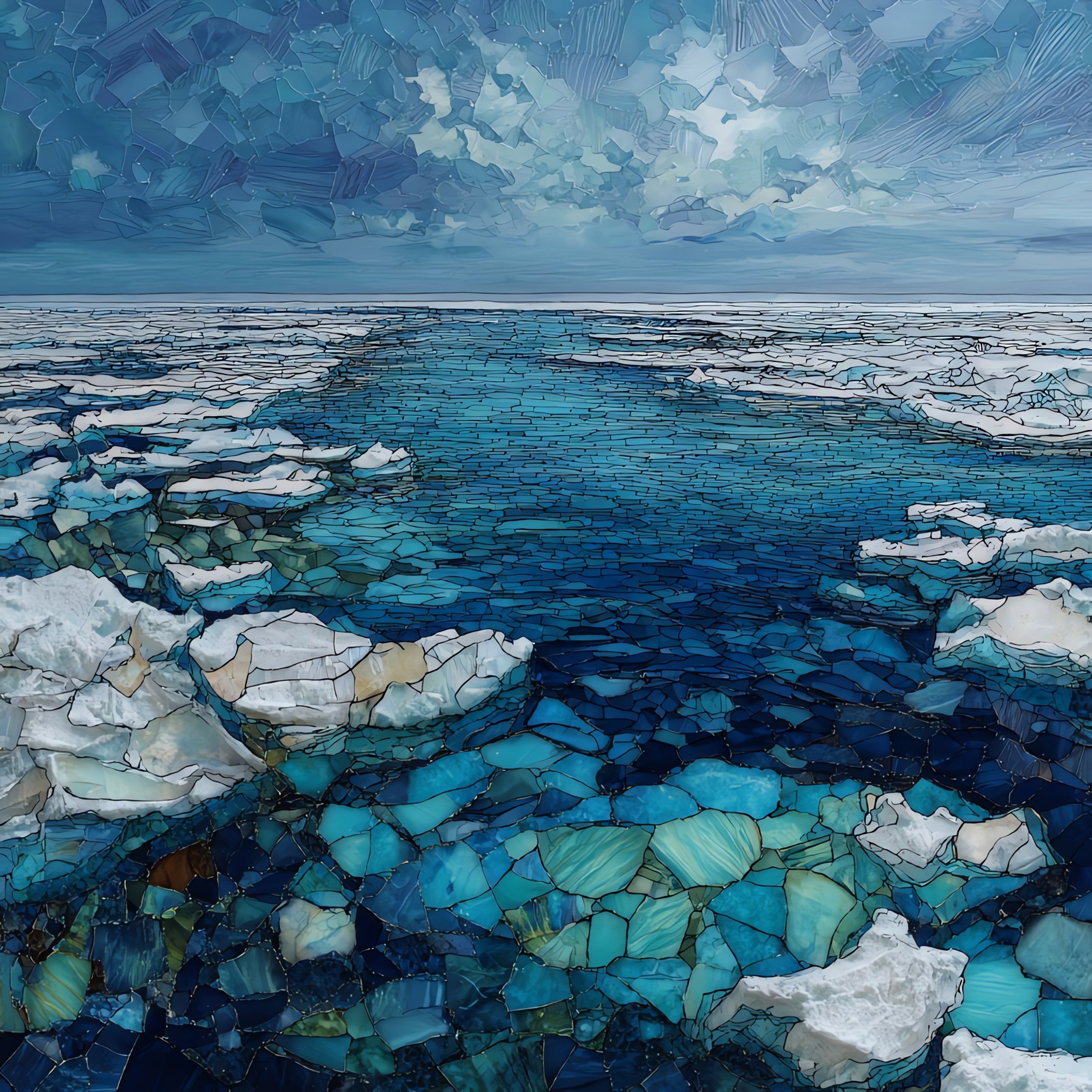 the Beaufort Sea ice edge off the Alaska — ceramic art tile