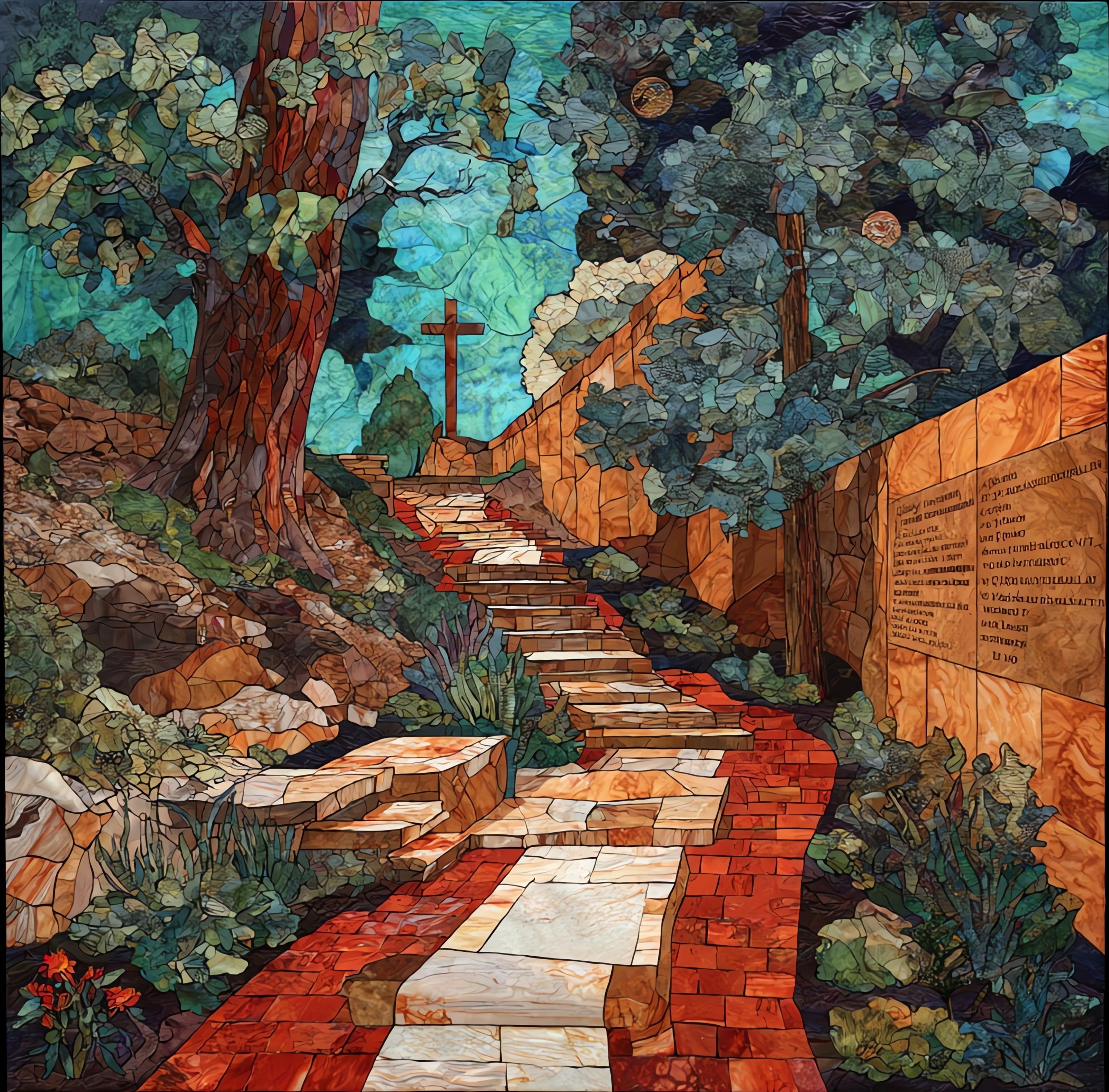 the Cross of the — ceramic art tile