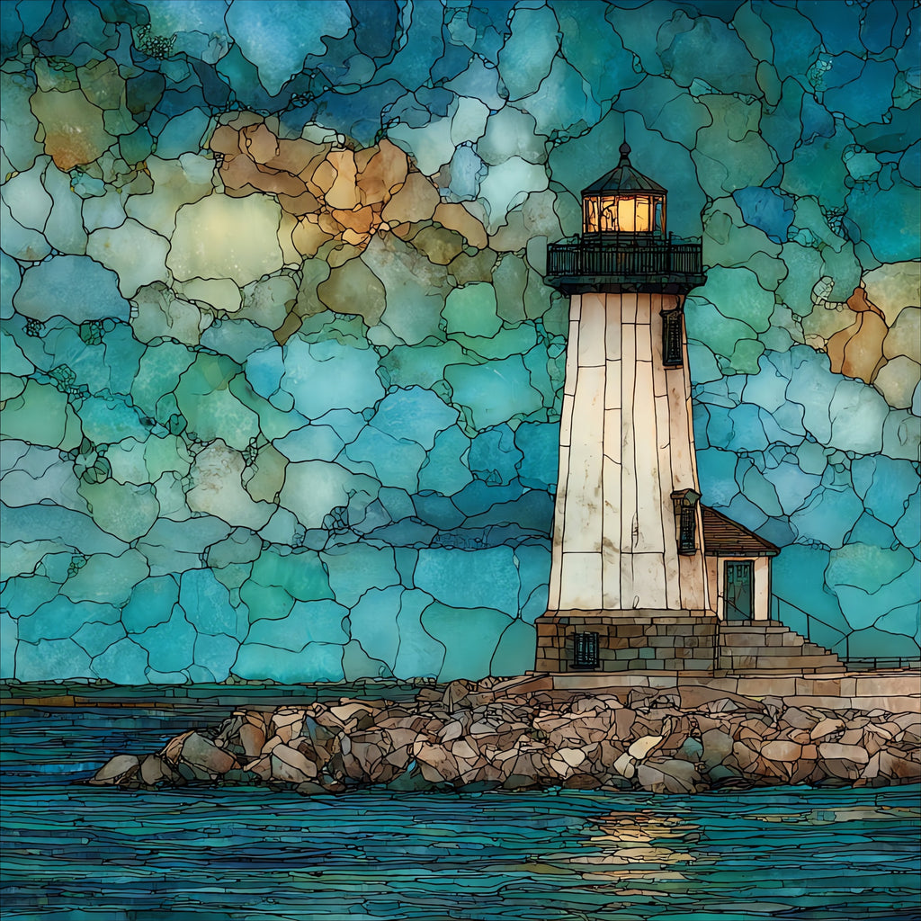 the Lynde Point Light — ceramic art tile