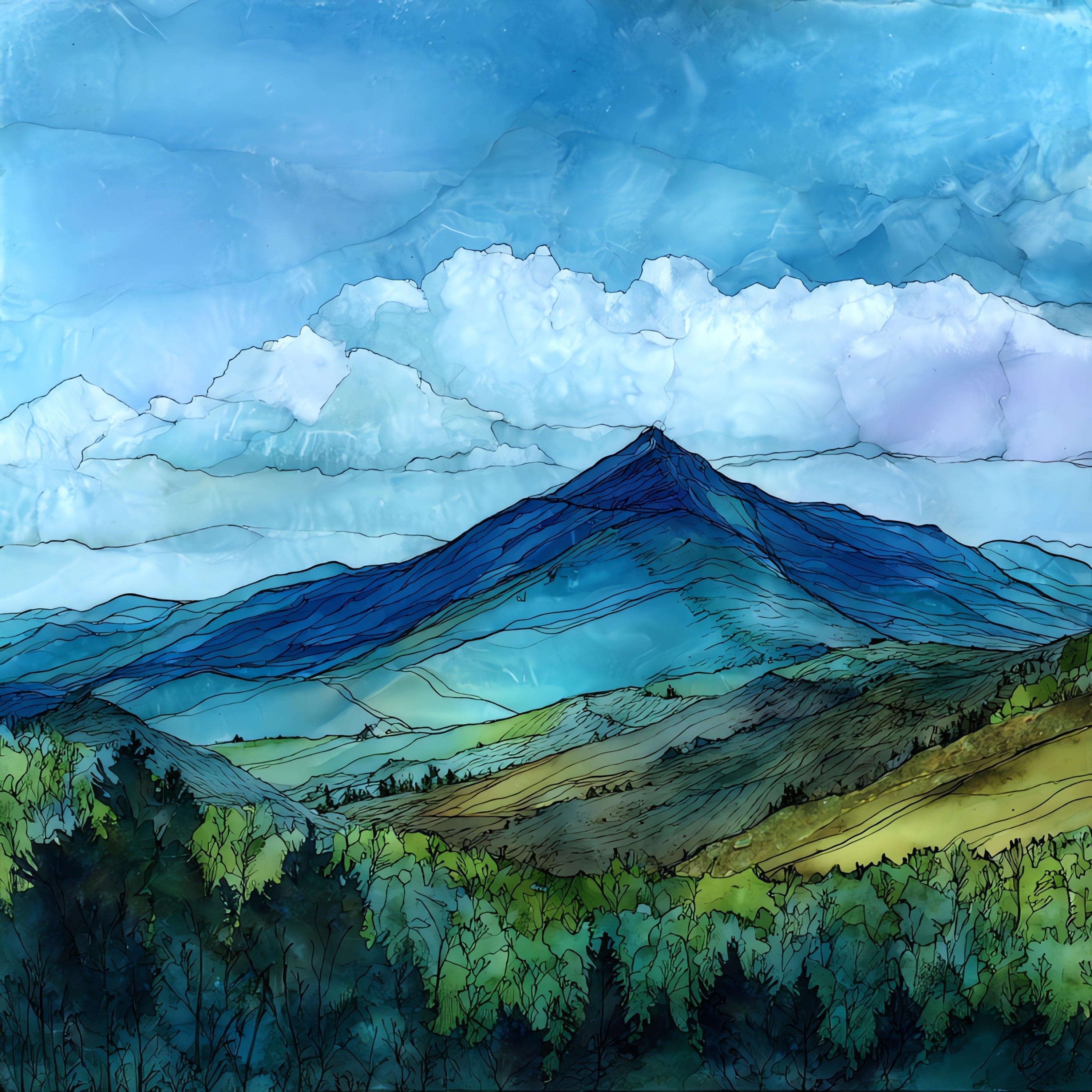 Mount Abraham — ceramic art tile