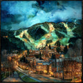 Aspen Mountain at twilight Elk Range — ceramic art tile