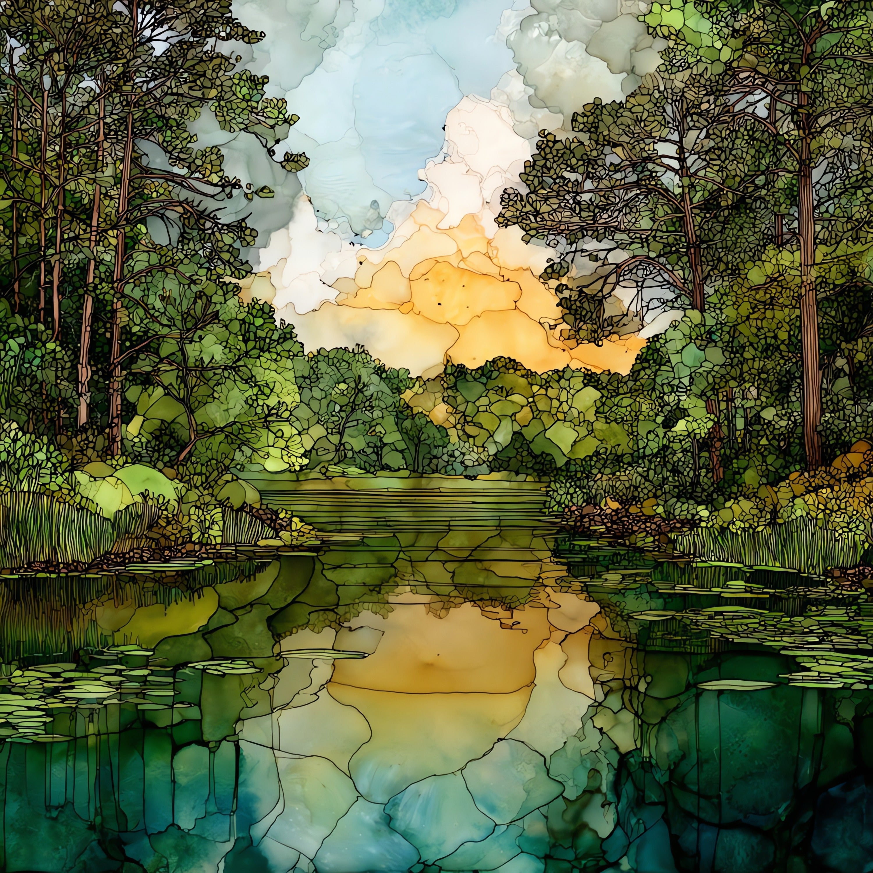 the Sharon Audubon Center — ceramic art tile
