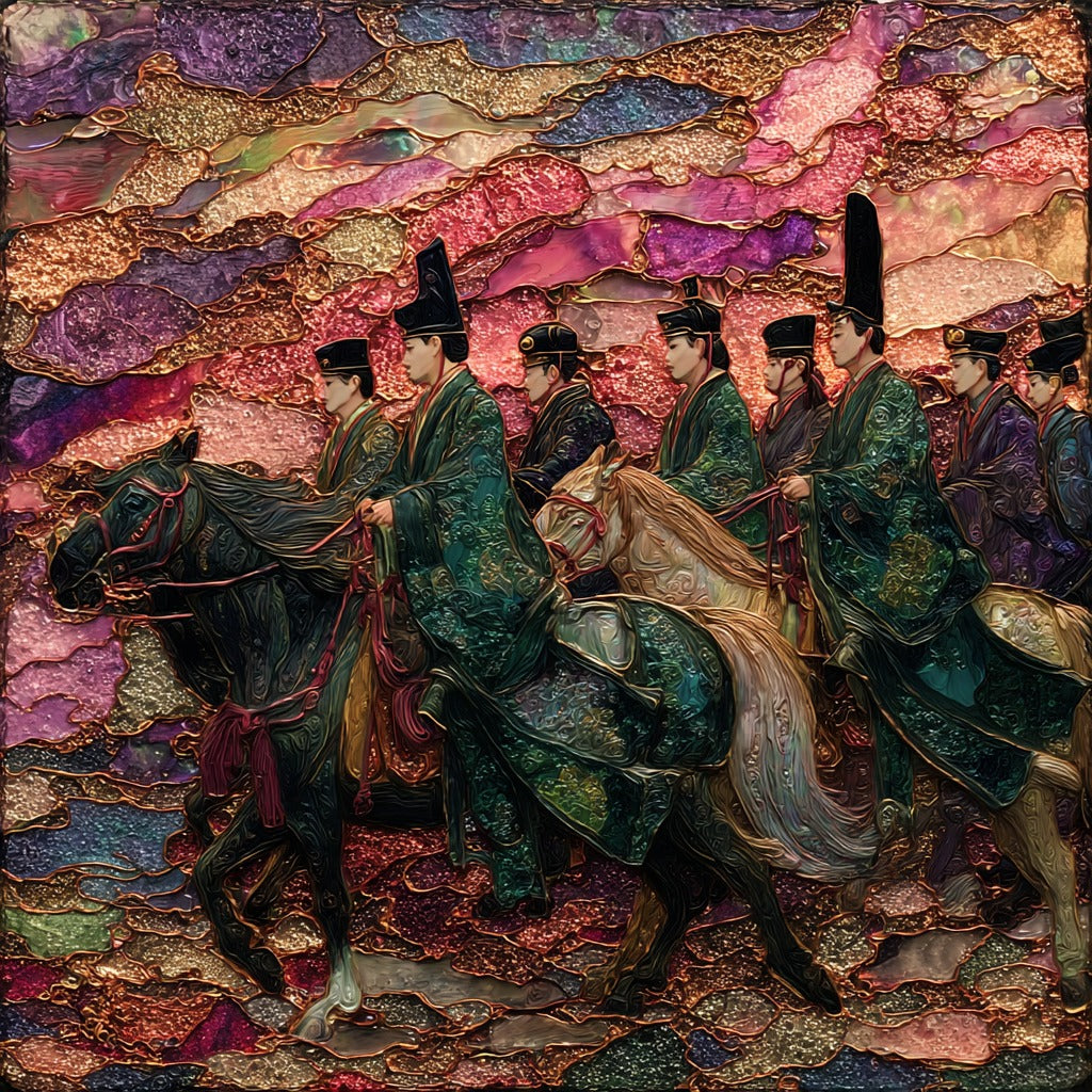 Daimonji Fire Mountain Summer — ceramic art tile