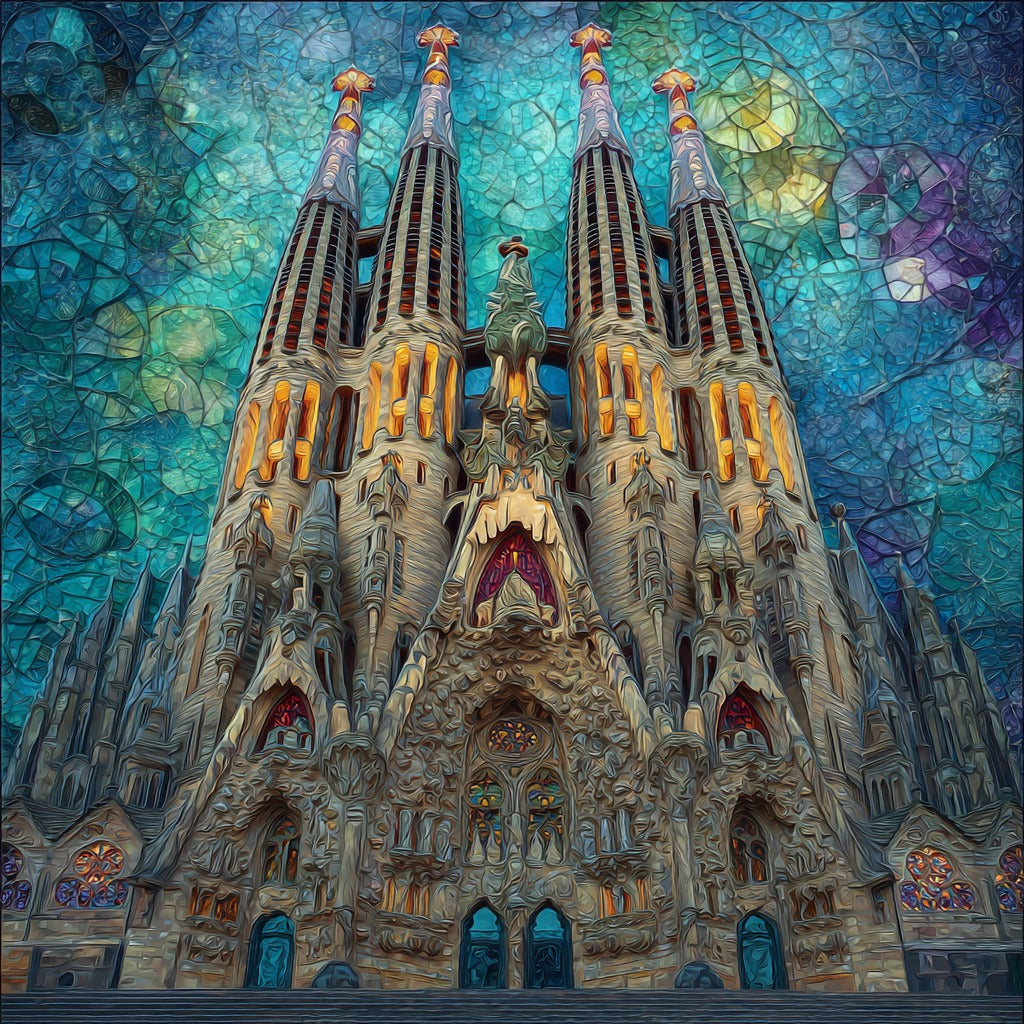 Almudena Cathedral Facade — ceramic art tile