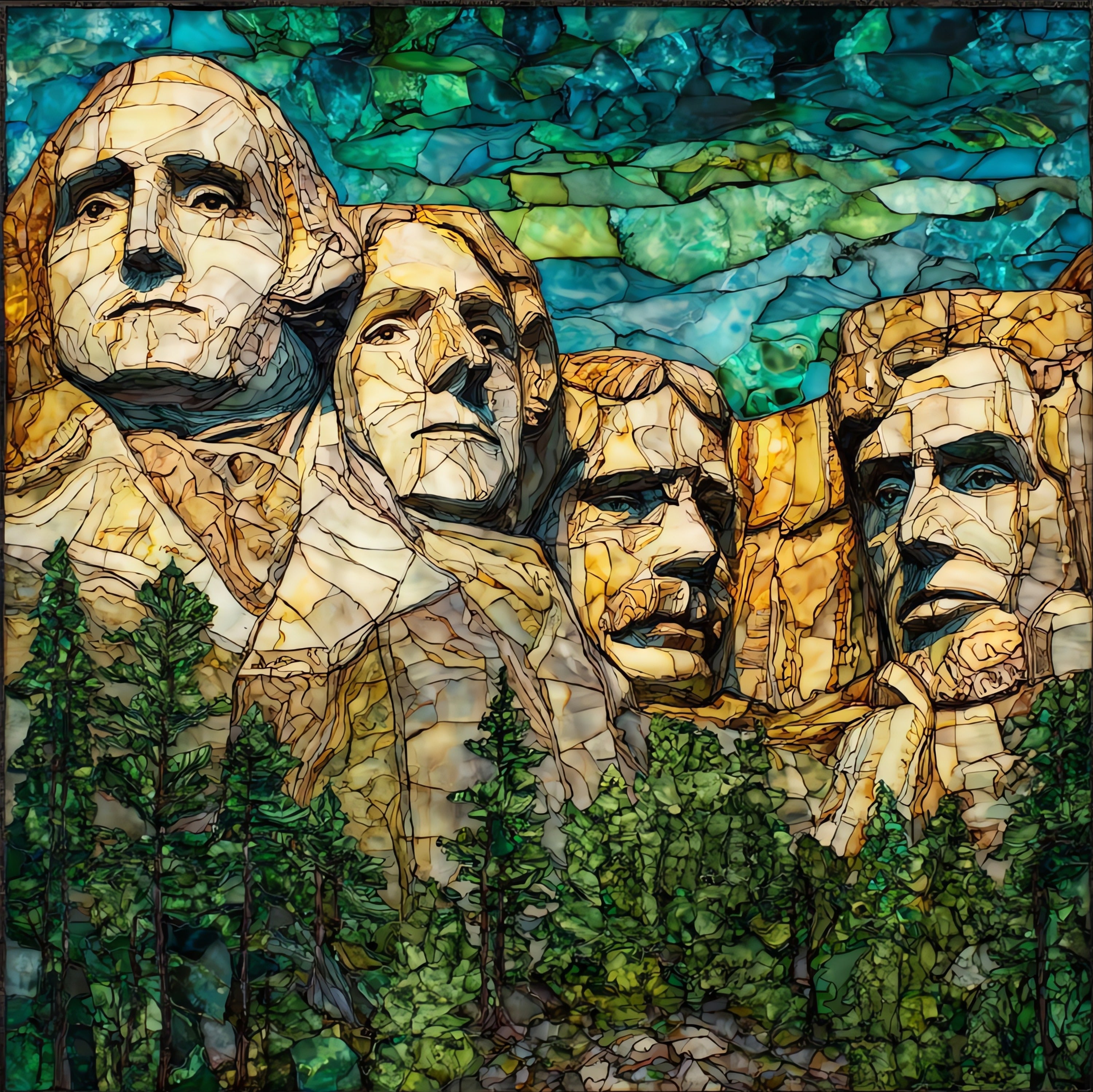 Mount Rushmore National Memorial — ceramic art tile