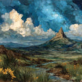 Mount Moroni isolated peak — ceramic art tile