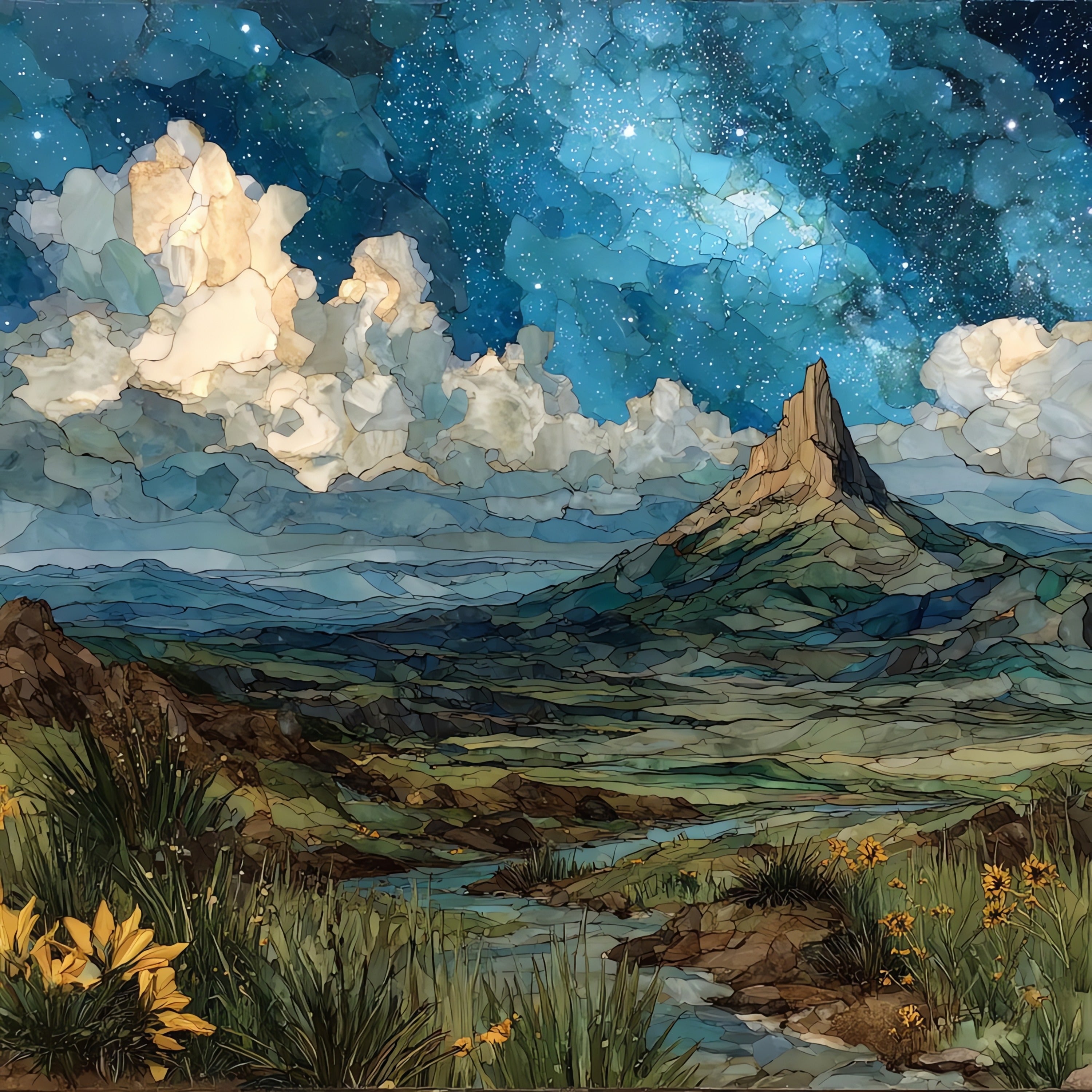 Mount Moroni isolated peak — ceramic art tile
