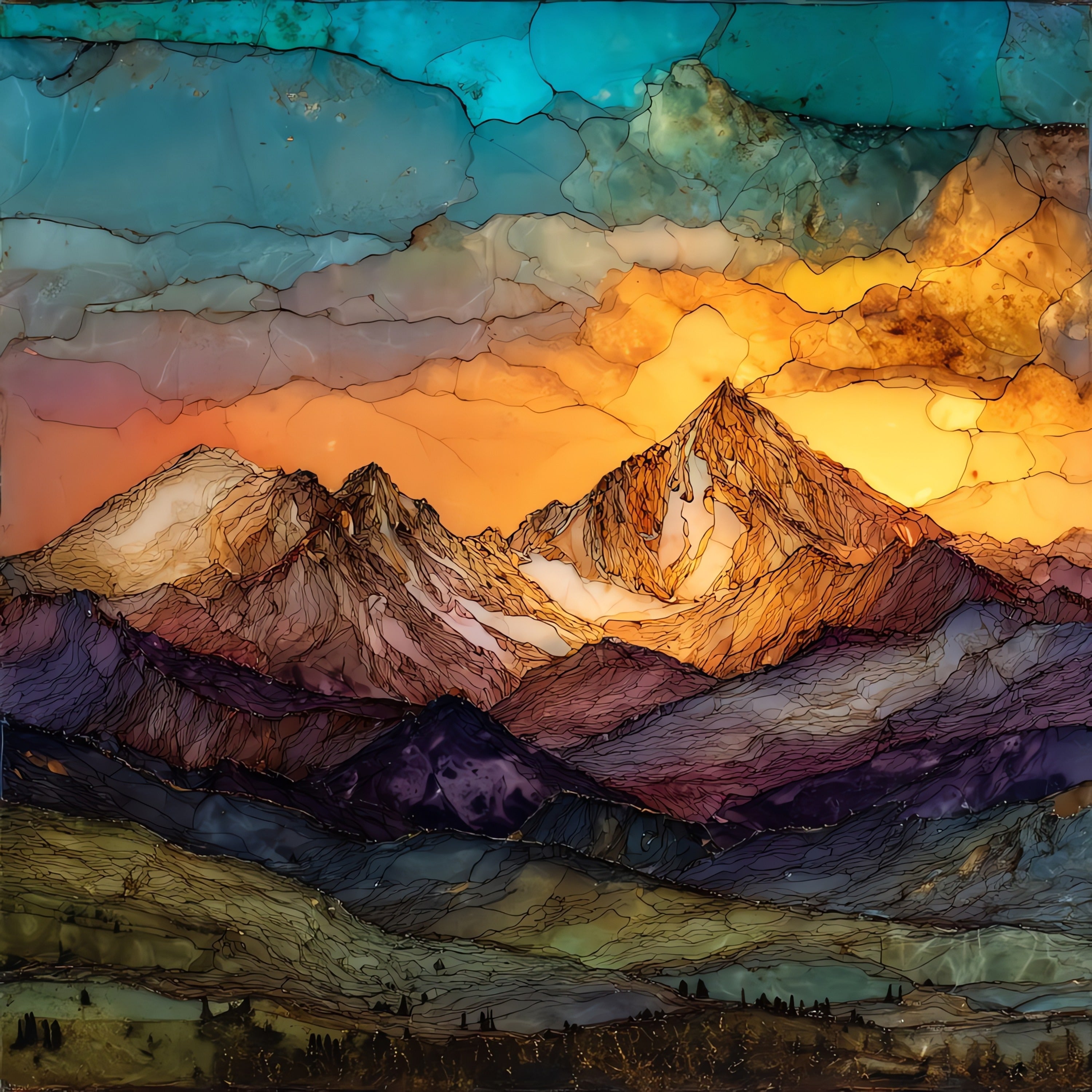 Mount Yale Collegiate Peaks Sawatch Range — ceramic art tile
