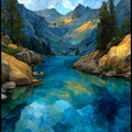 Bluebird Lake — ceramic art tile