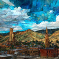 the historic gallows-frame headframes — ceramic art tile