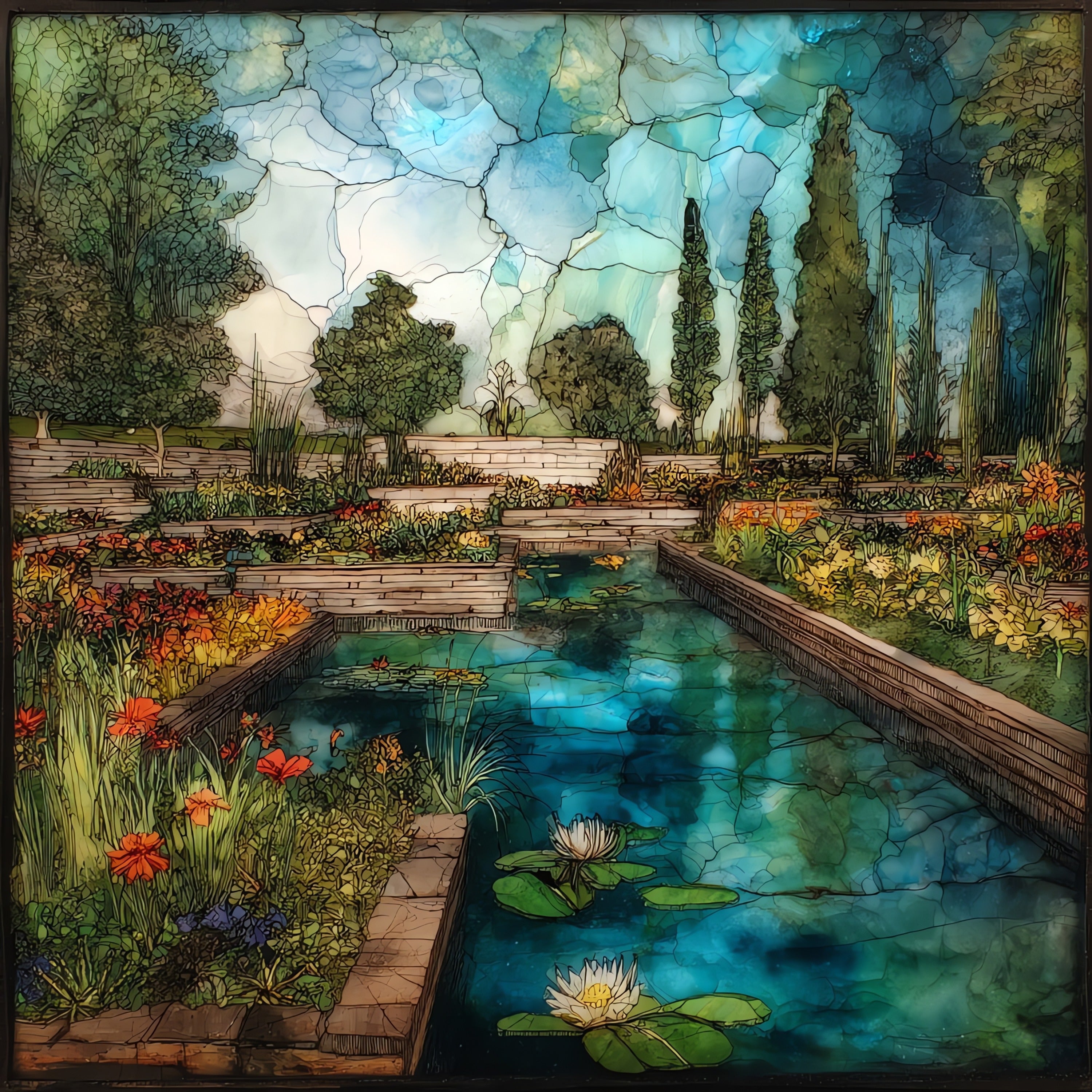 the Greater Des Moines Botanical Garden — ceramic art tile