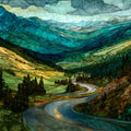 the Beartooth Highway switchbacks — ceramic art tile