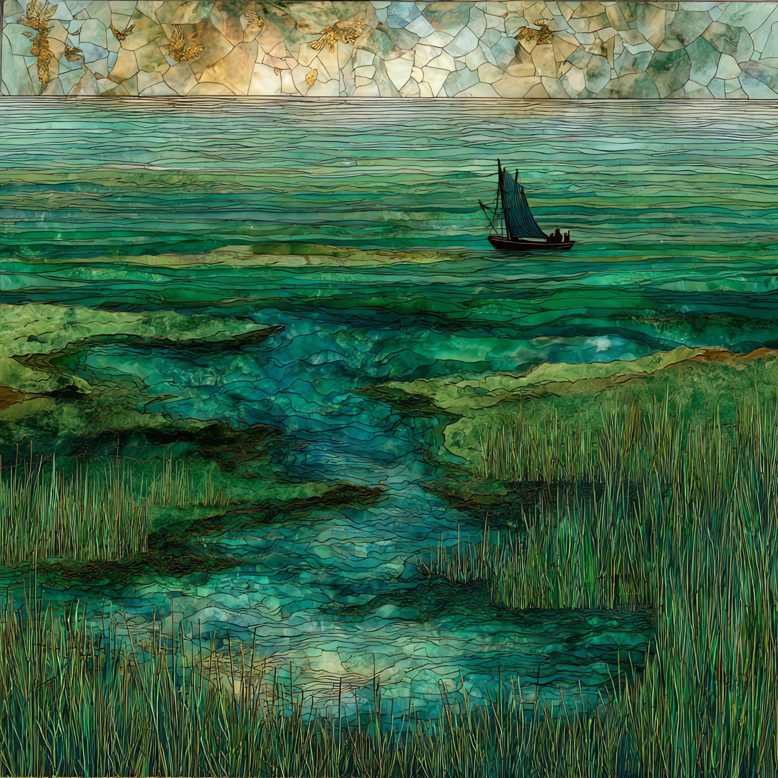 the Tangier crossing — ceramic art tile