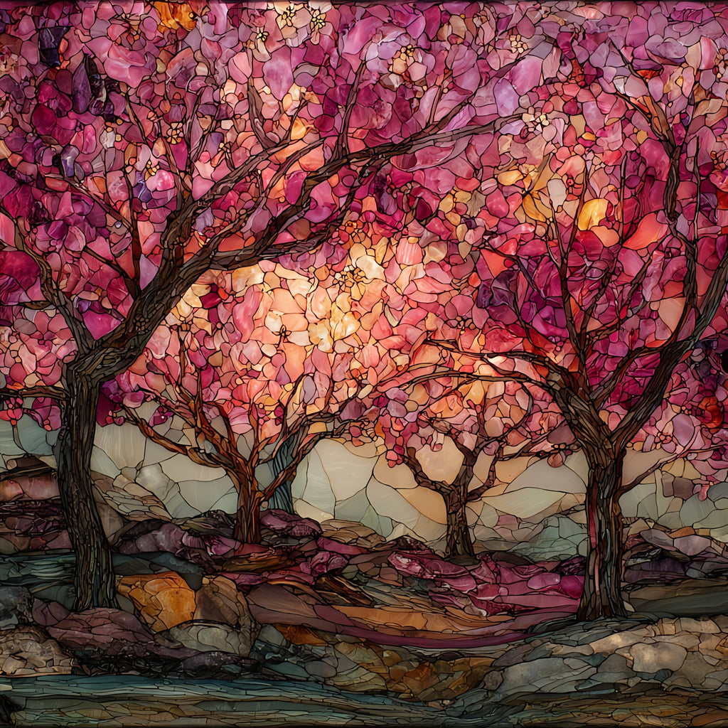 Branch Brook cherry trees — ceramic art tile