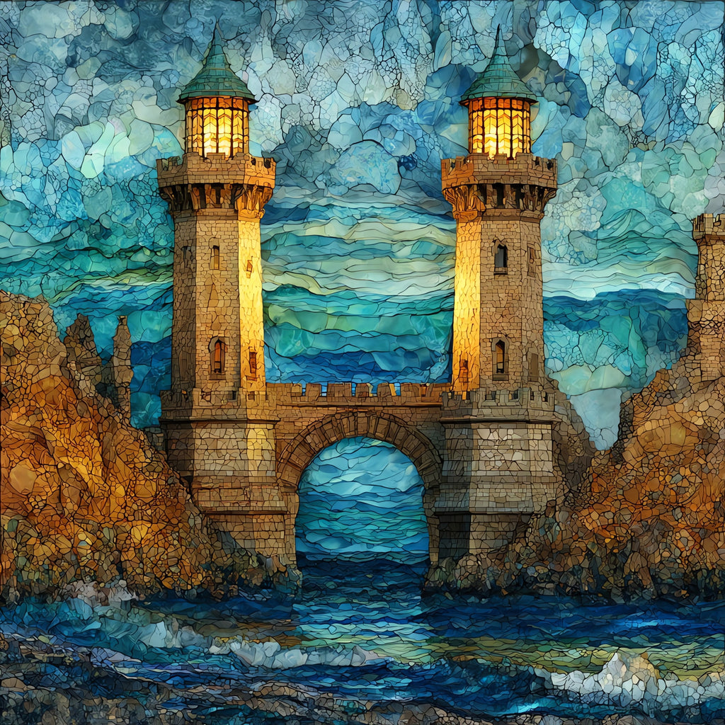 the Narragansett Pier Towers — ceramic art tile