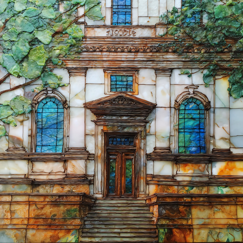 the Newark Public Library — ceramic art tile