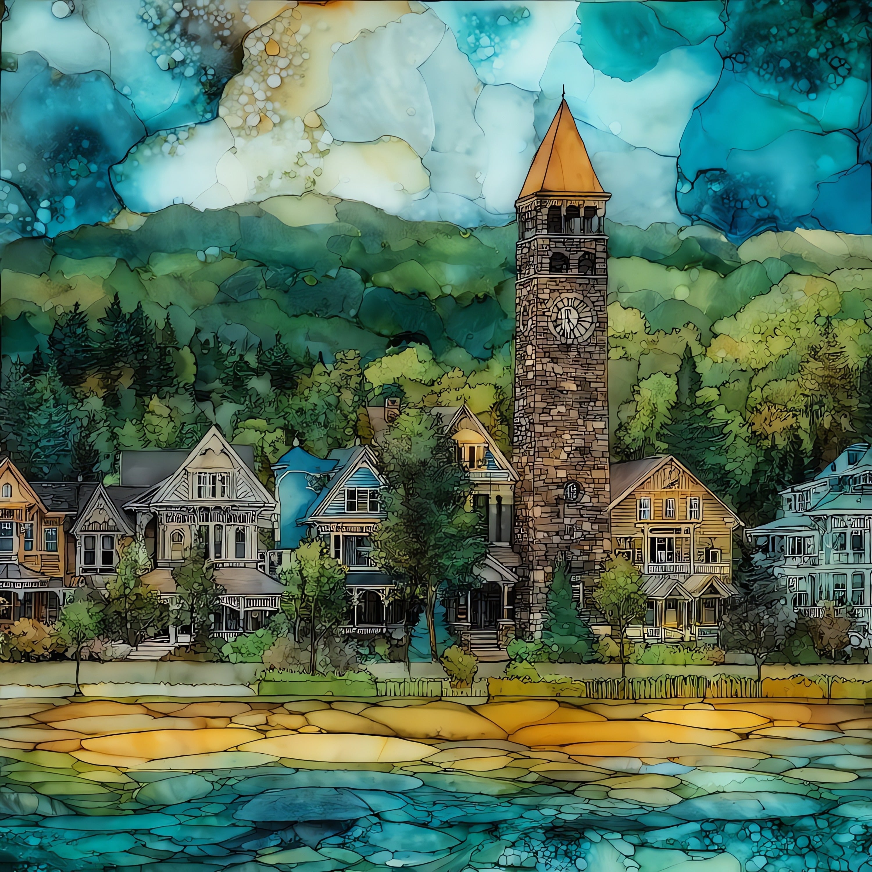 the Chautauqua Institution lakeside — ceramic art tile