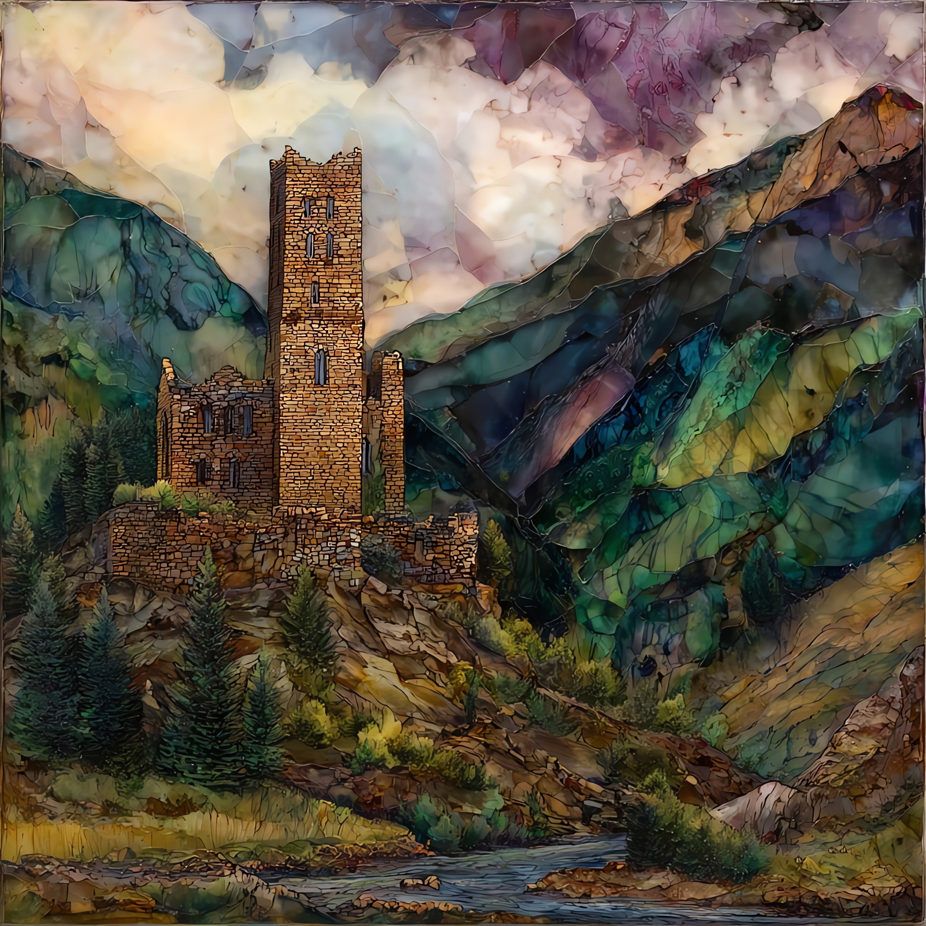 Stokes Castle near Austin — ceramic art tile