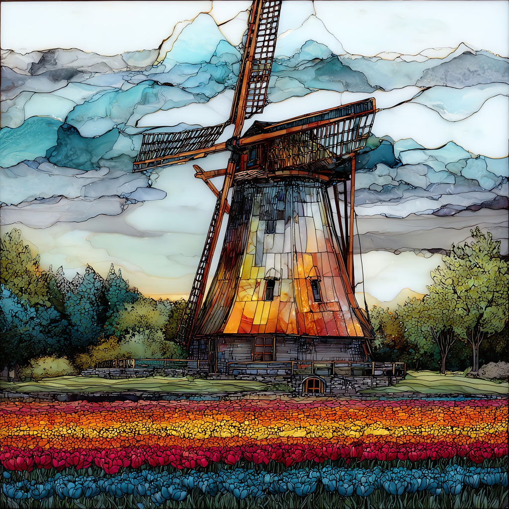 the De Zwaan windmill — ceramic art tile