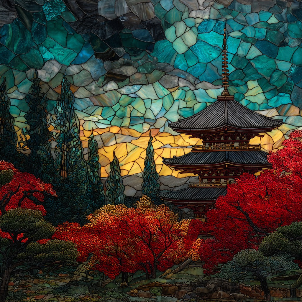 Jojakkoji Temple Koyo — ceramic art tile
