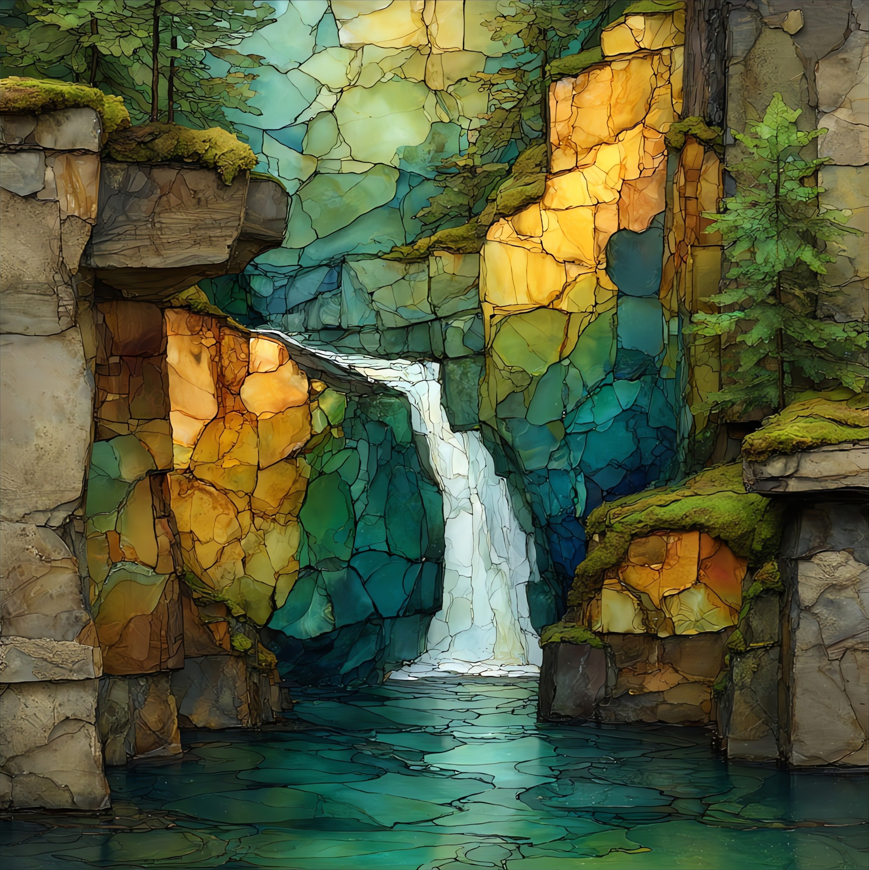 Chasm Falls — ceramic art tile