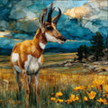a pronghorn antelope on the Kaibab — ceramic art tile