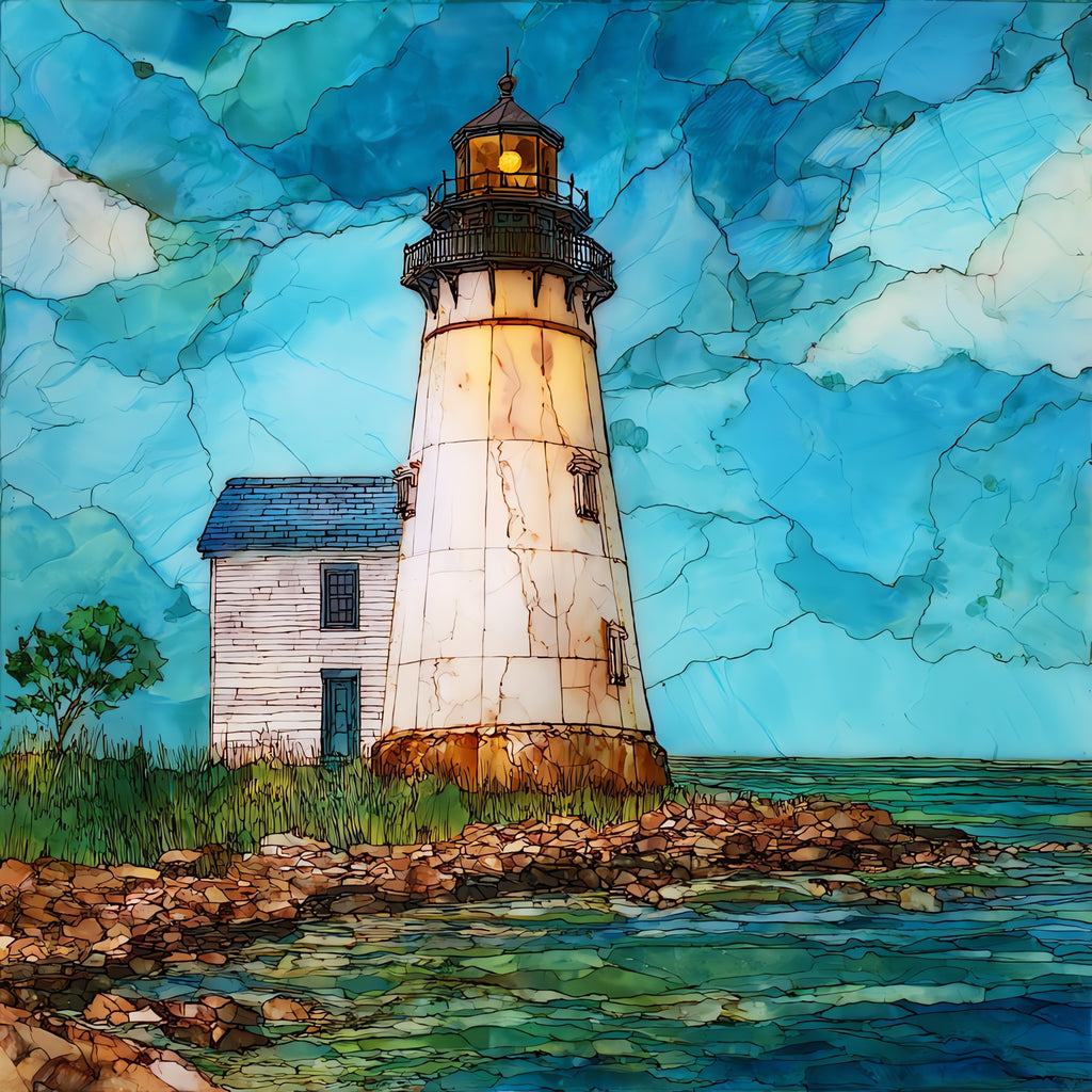 Smith Point Lighthouse in — ceramic art tile