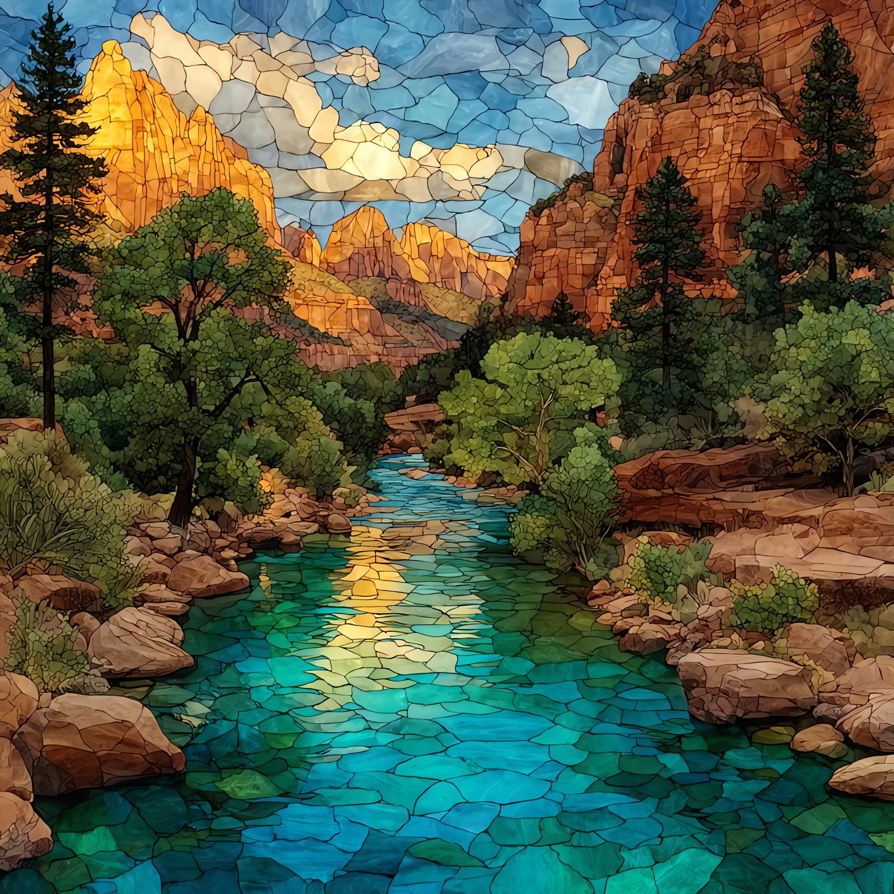 the Emerald Pool Trail — ceramic art tile