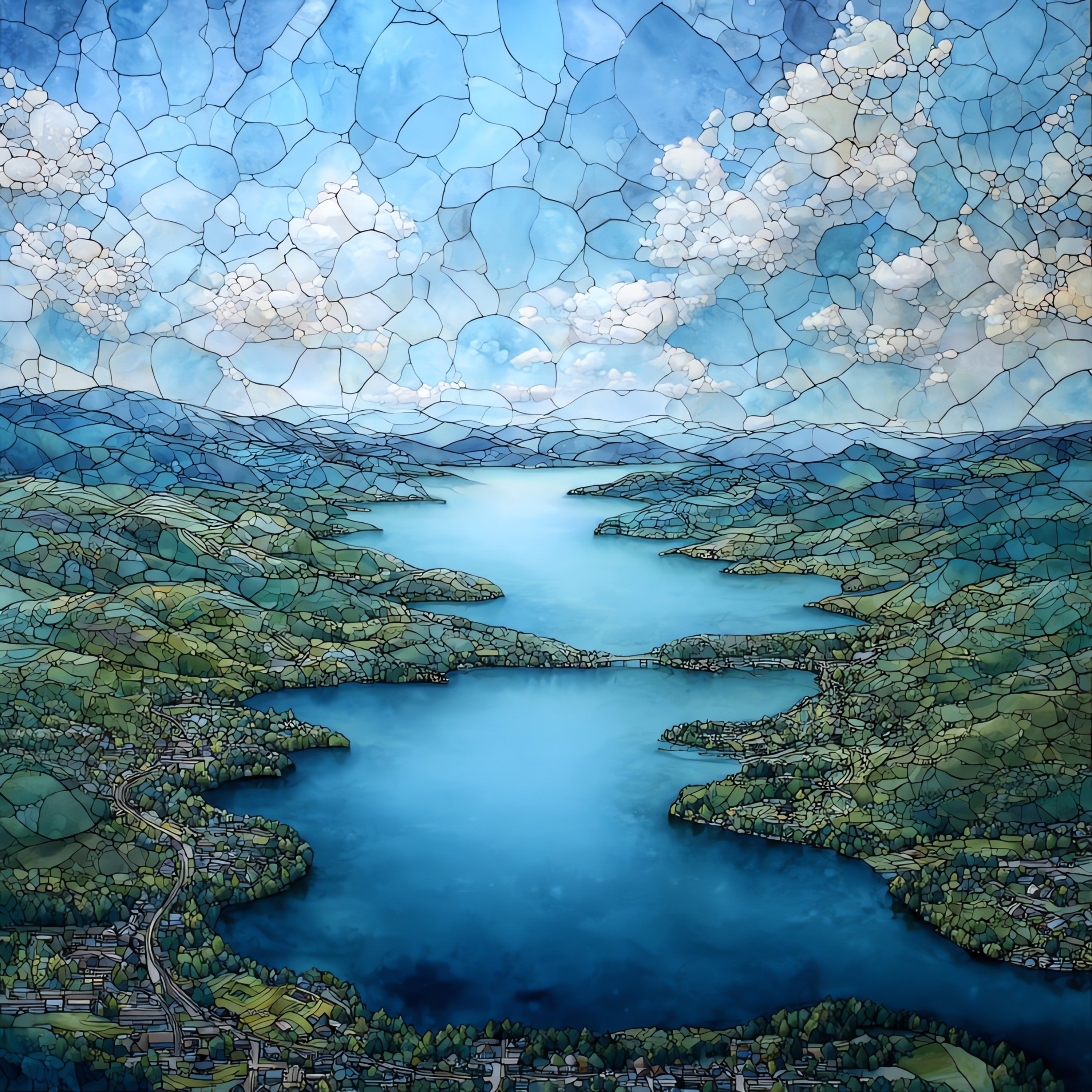 Lake George — ceramic art tile